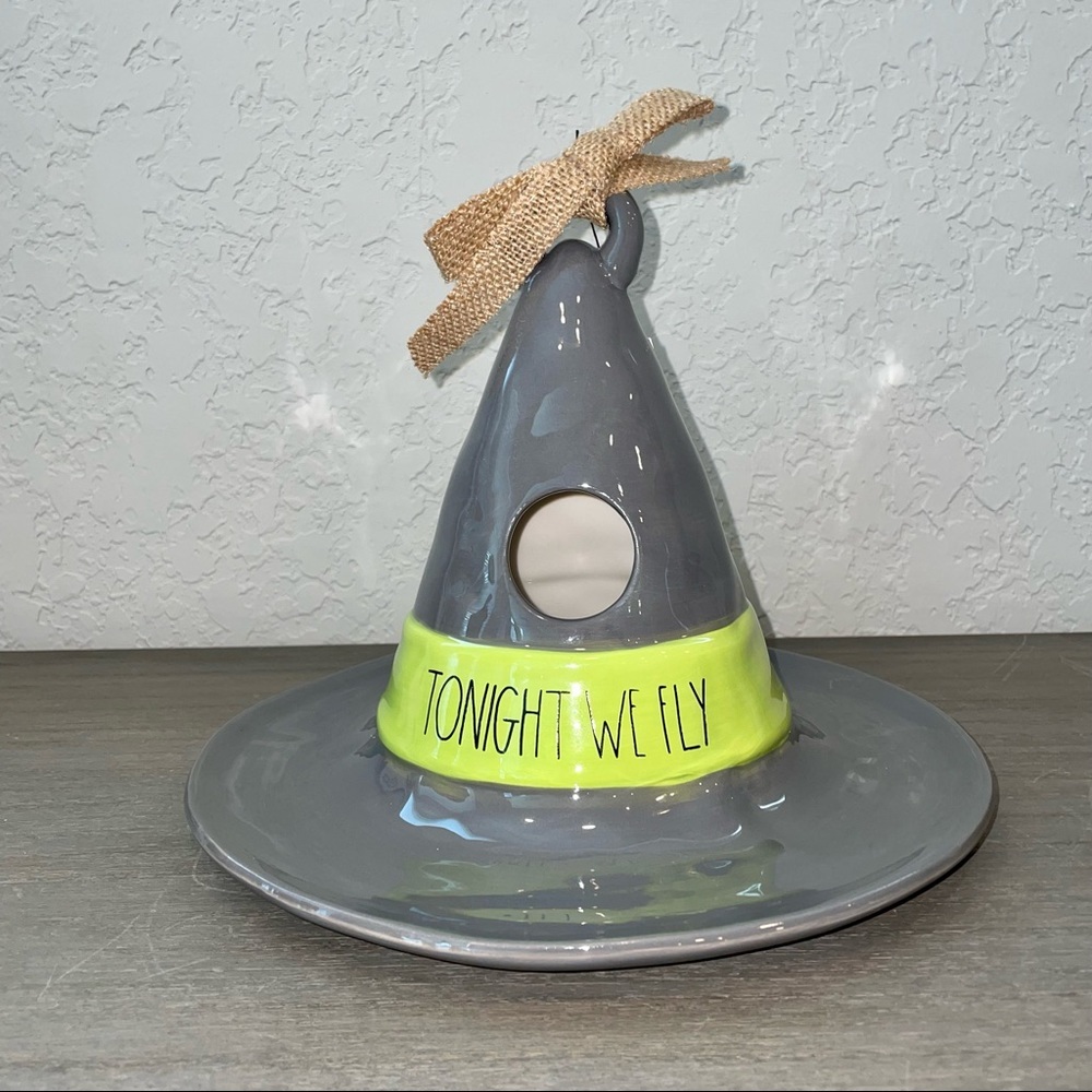 Rae Dunn TONIGHT WE FLY Witch Hat Birdfeeder